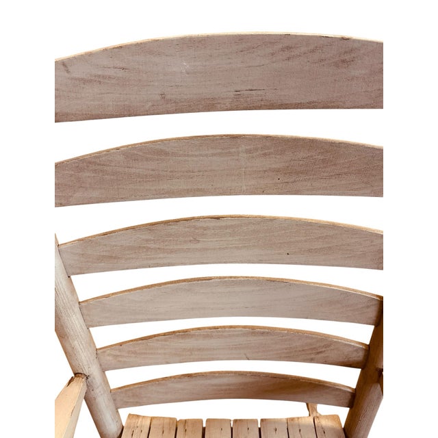 Wood Late 20th Century Handcrafted Hickory Ladder Back Rocking Chair For Sale - Image 7 of 11