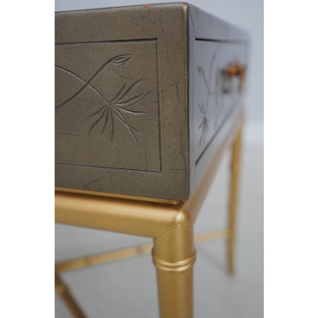 Kittinger Mid-Century Modern Faux Bamboo Side Table For Sale - Image 12 of 18