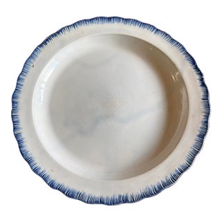 A Very Nice Antique Blue Feather-Edge Pearlware Plate, Circa 1800 For Sale