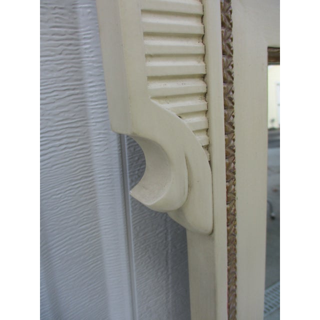 Wood 1950s Baker Furniture Off-White Wall Mirror For Sale - Image 7 of 13