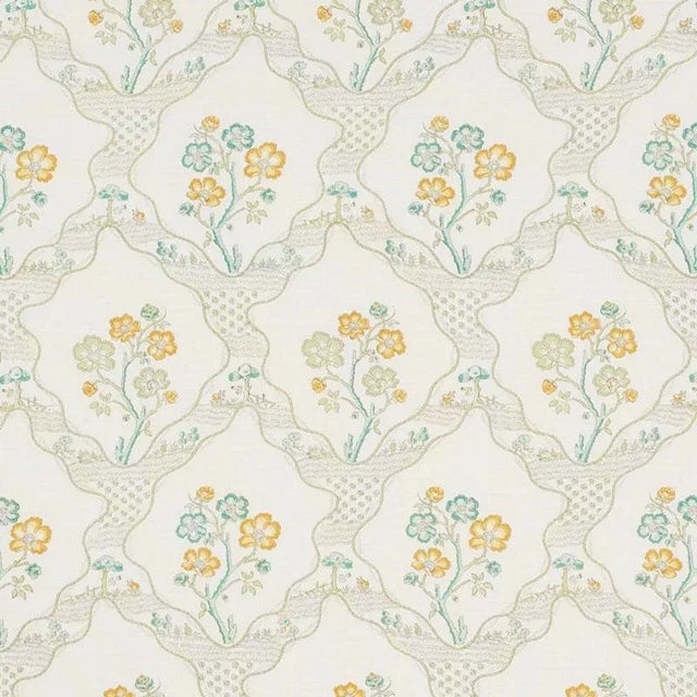 Schumacher Marella Fabric in Leaf For Sale