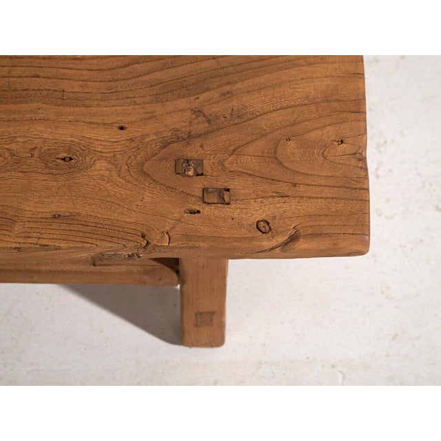 Brown Antique Low Table in Elm, 1900 For Sale - Image 8 of 11