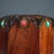 Art Deco Vintage Huali Wood Hexagonal Brush Holder, Copper Corners and Jade-Like Stones For Sale - Image 3 of 9