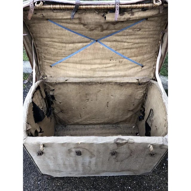 Militaria Rattan & Wicker Chest & Trunk, Military Collection, French. Dimensions: height 70, width 90, depth 53.