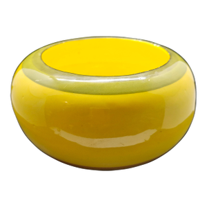 Vintage California Pottery Mid Century Yellow Drip Glaze Planter