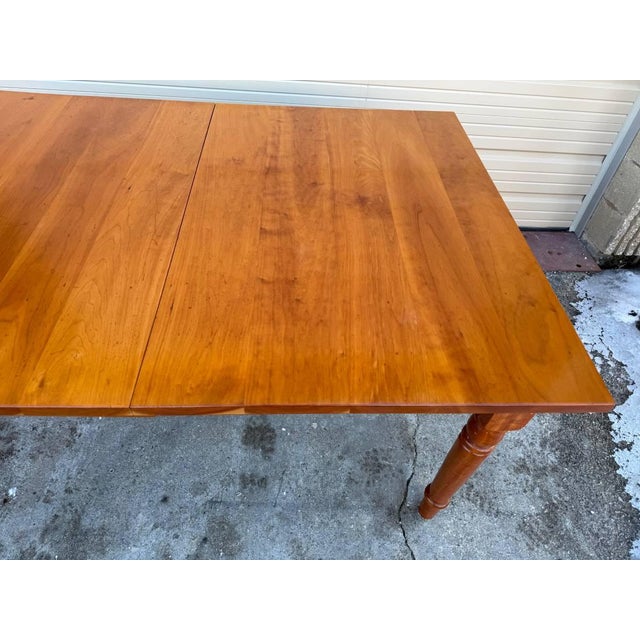 Custom Made Farm Style Solid Cherry Natural Finish Dining Table & 2 Leaves.by Ohio Amish For Sale In Washington DC - Image 6 of 12