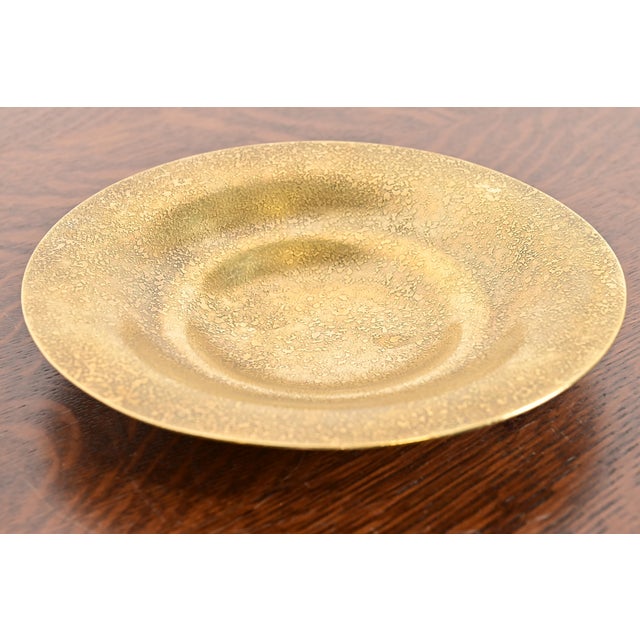 A gorgeous Arts & Crafts or Art Deco period gilt bronze plate or shallow bowl By Tiffany Studios (signed to the underside)...