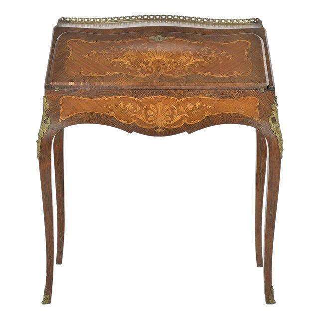Louis XV Lady's Desk in Floral Marquetry For Sale