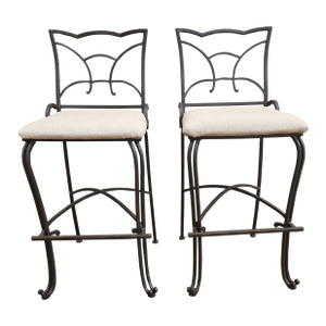 Pair of Iron Bar Stools