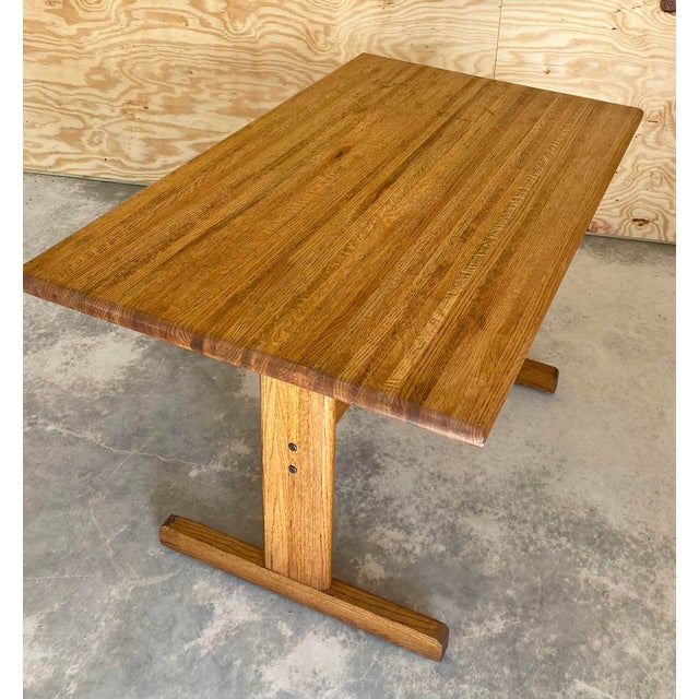 Lou Hodges-Style Oak Desk / Dining Table For Sale - Image 16 of 18