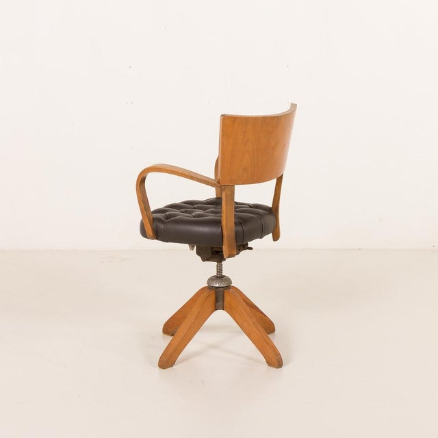 Black Mid-Century Italian Reclining Desk Chair, 1950s For Sale - Image 8 of 17