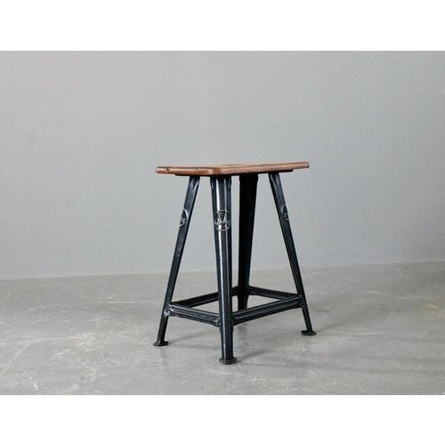 Paint Industrial Factory Stool by Rowac, 1920s For Sale - Image 7 of 8