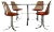 Vintage Metal, Glass, and Acrylic Glass Dining Table & Chairs Set, Set of 5 For Sale