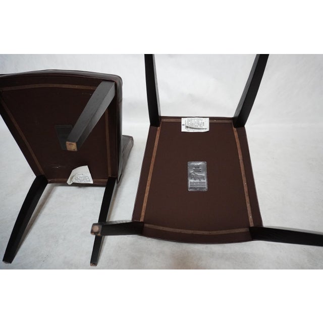 Pair of Leather Dining Chairs Mulholland Brothers For Sale - Image 11 of 18