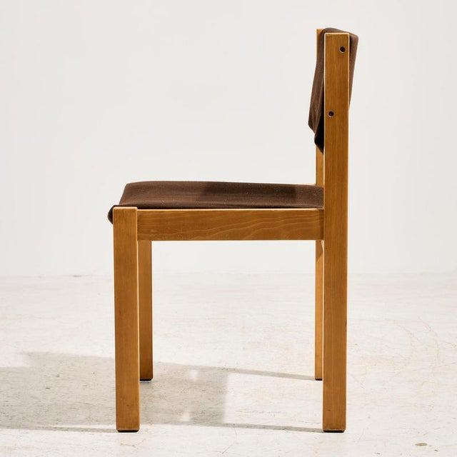 Vintage Angular Chair in Oak, 1970s For Sale - Image 4 of 12