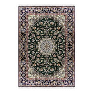 Hand-Knotted Silk and Wool Nain Rug For Sale