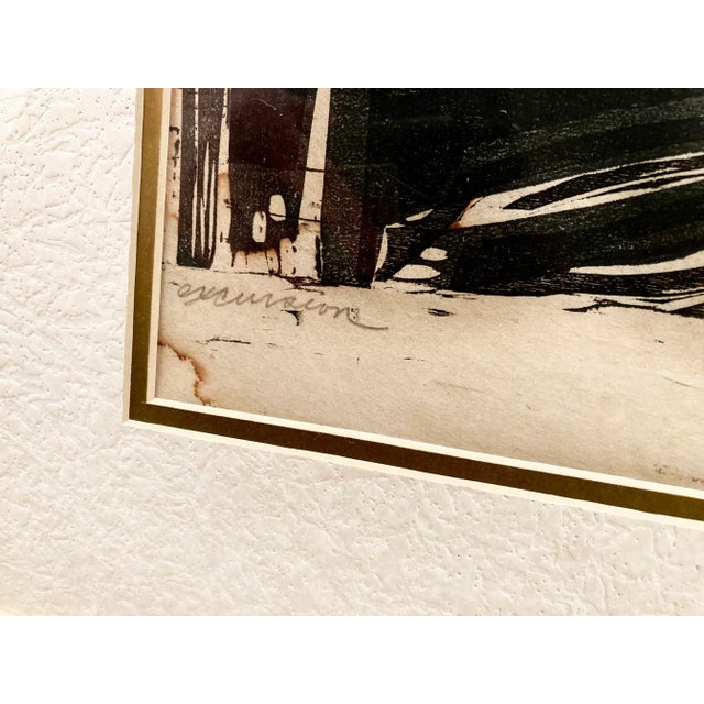 Mid-Century Modern Mid-Century Modern Block Print Original Signed by Ronald P. Penkoff (May, 18 1932 - September 2, 2020) For Sale - Image 3 of 7