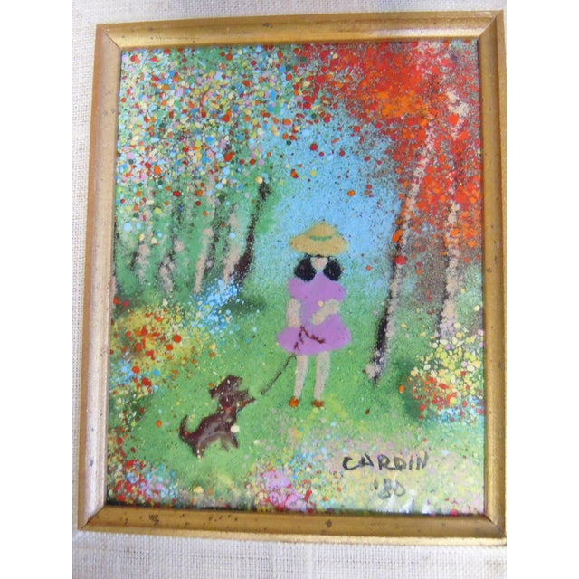 Louis Cardin Paintings Enamel on Copper, Signed A Pair Chairish