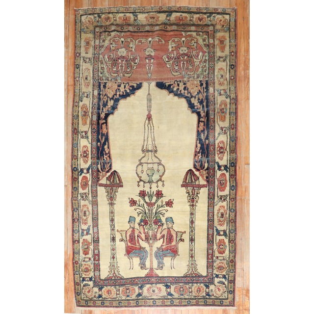 19th Century Kerman Pictorial Rug For Sale - Image 9 of 18