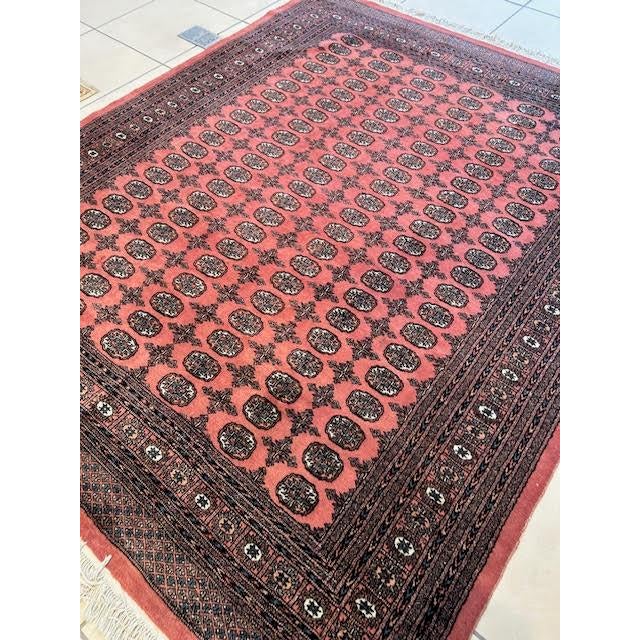 Wool pile genuine hand made very fine Royal Bokhara carpet-