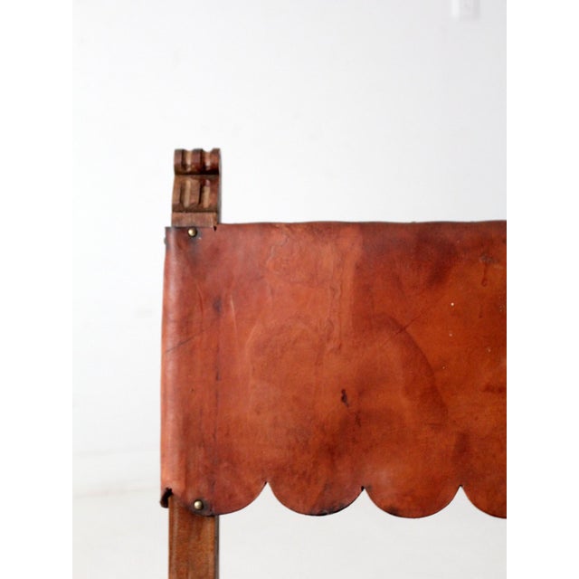 Antique Leather Ranch Chair For Sale - Image 11 of 13