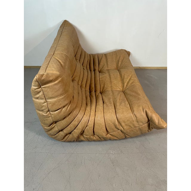Animal Skin Togo Sofa in Camel Leather by Michel Ducaroy for Ligne Roset, Set of 5 For Sale - Image 7 of 14