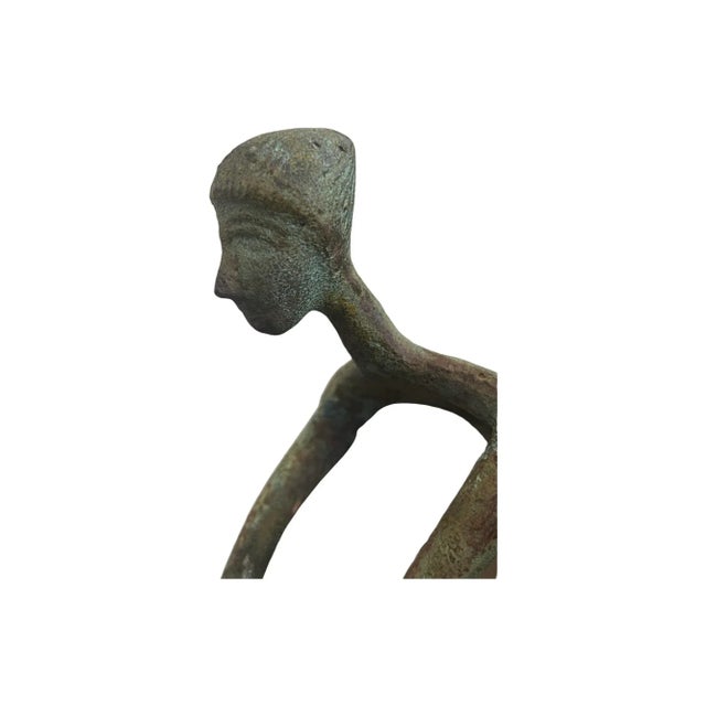 Vintage Bicycle Metal Table Sculpture Modern Aged Patina Bike For Sale - Image 4 of 12