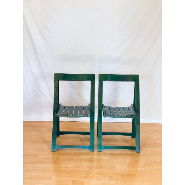 Wood Folding Chairs attributed to Aldo Jacober and Alberto Bazzani, Set of 2 For Sale - Image 7 of 18