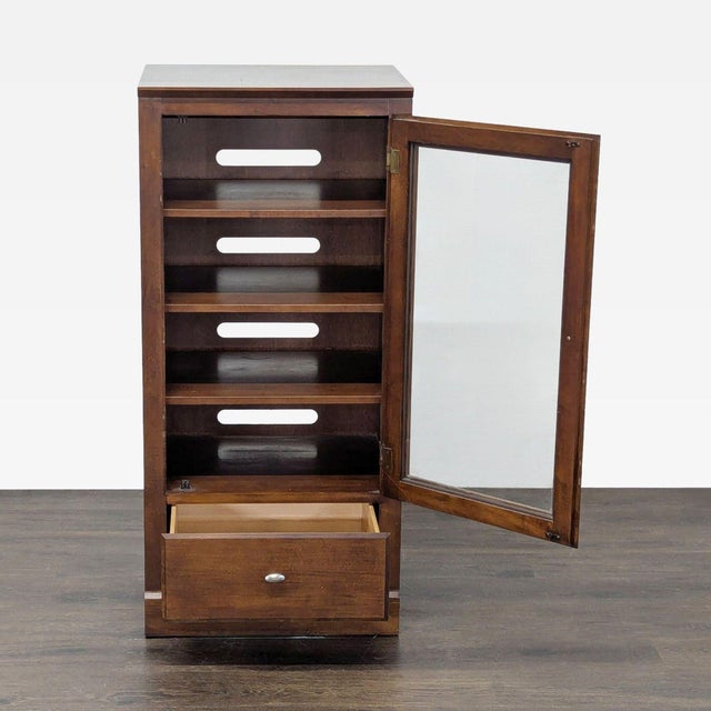 Transitional Vintage Ethan Allen One Drawer Media Cabinet For Sale - Image 3 of 11
