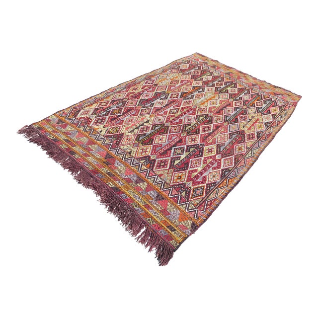 Wool Aesthetic Vintage Turkish Area Kilim Accent Rugs For Sale