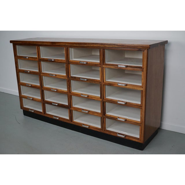 1950s Vintage Dutch Walnut Haberdashery Shop Cabinet, 1950s For Sale - Image 5 of 15