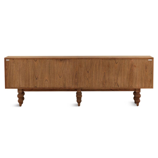 Oak Fluted Four-Door Sideboard Credenza For Sale - Image 12 of 12