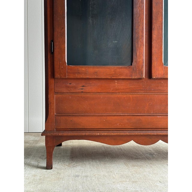 Wood Late 19th Century Antique Mahogany Wardrobe Armoire With Original Mirrors For Sale - Image 7 of 16