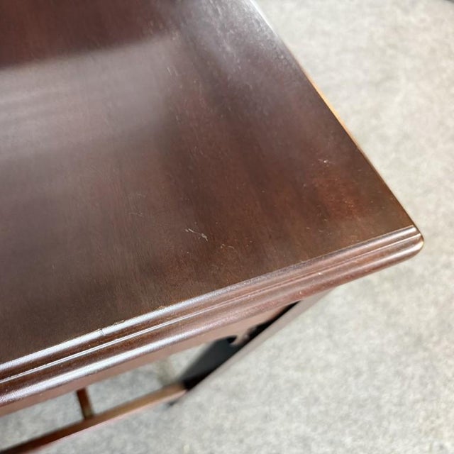 Late 20th Century Solid Cherry Chippendale-Style Side Table With Drawer For Sale - Image 9 of 10