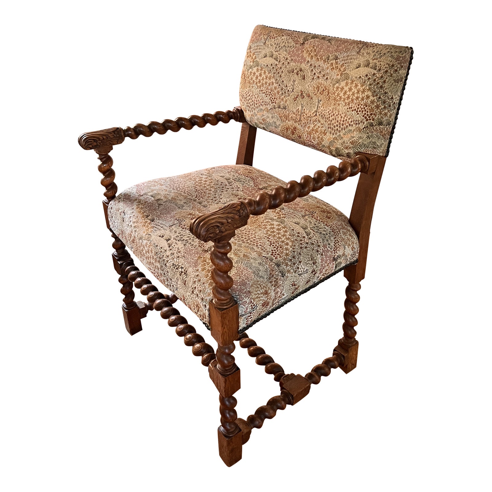1920s English Revival Jacobean Style Chair Chairish