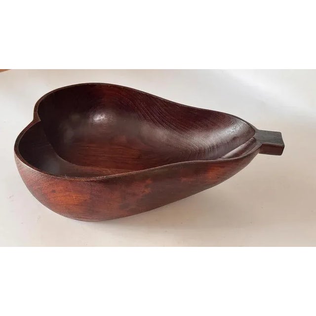 Brown Vintage French Wooden Pear-Shaped Bowl, 1970s For Sale - Image 8 of 14