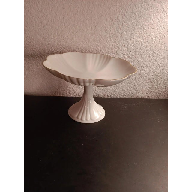 Lenox 1980s Lenox Made in Usa Pedestal Scalloped Compote For Sale - Image 4 of 6