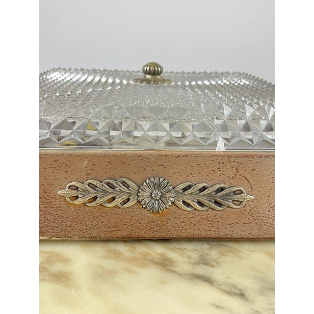 Metal and Glass Ceiling Lights, Italy, 1950s, Set of 2 For Sale - Image 6 of 15