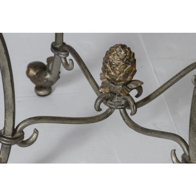 1960s Double Ottoman Iron ScrolledUpholstered Stools For Sale - Image 5 of 8