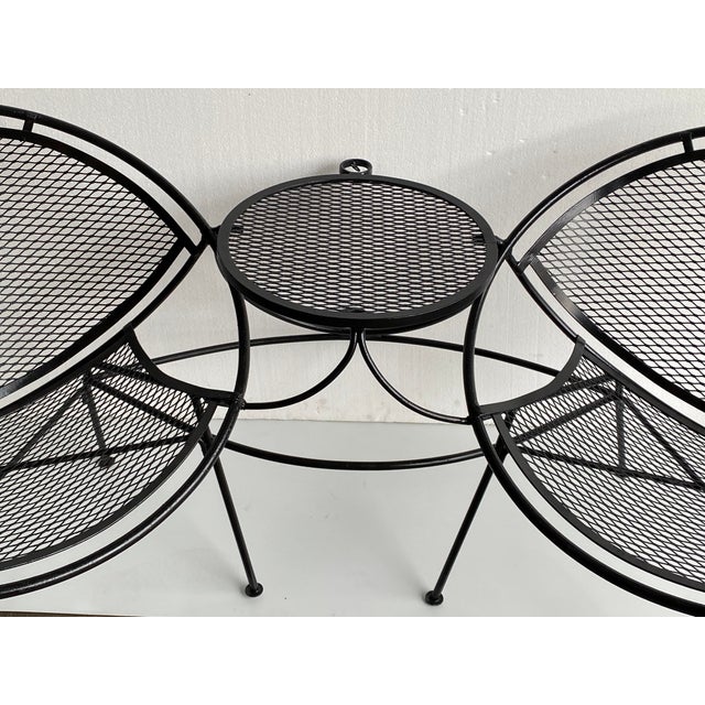 1950s Mid Century Wrought Iron Settee Bench Table Set By Salterini Chairish