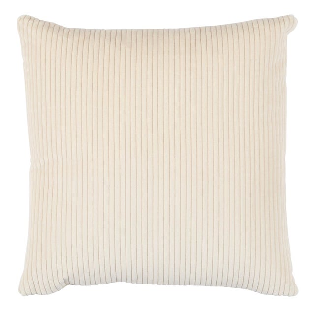 Transitional Schumacher Wyatt Corduroy 20" Pillow in Buff For Sale - Image 3 of 3