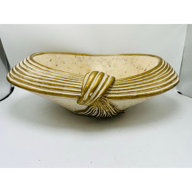 Cream Large Vintage Jaru Decorative Bowl For Sale - Image 8 of 9