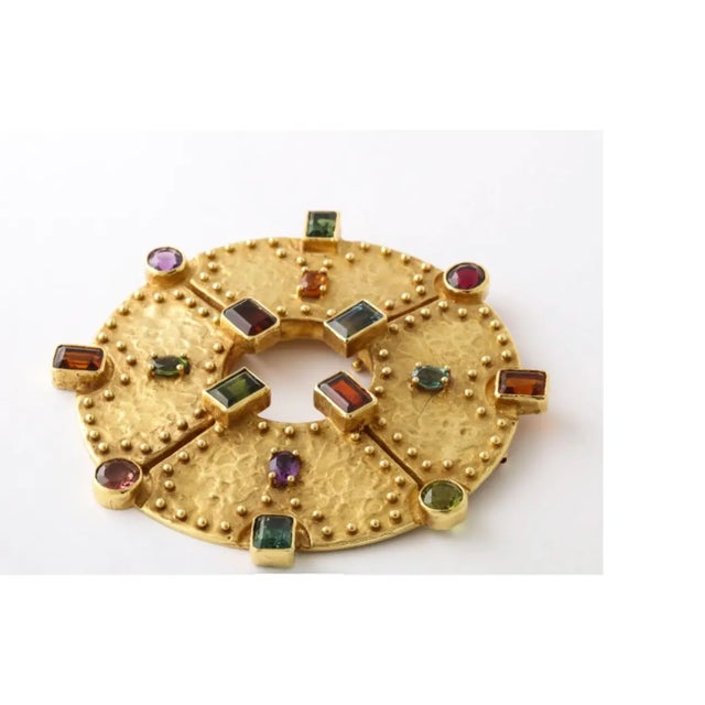 1970s 18 Kt. Gold Pendant Brooch by Ed Weiner Vintage 70s' For Sale - Image 5 of 6