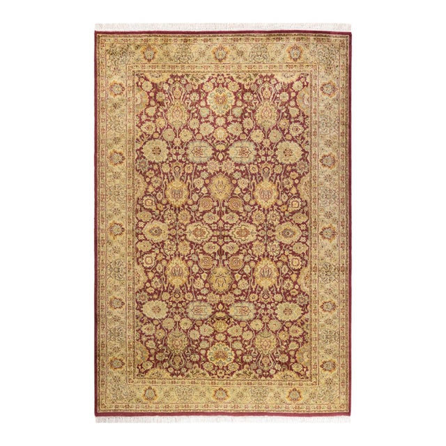 Purple Mogul, One-of-a-Kind Hand-Knotted Area Rug in Purple, 4' 7" x 6' 10" For Sale - Image 8 of 8
