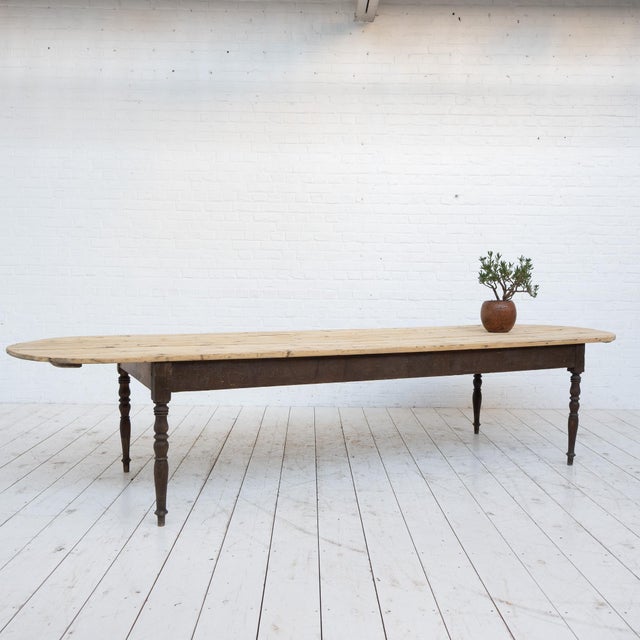 Large French Farmhouse Table in Wood, 1900 For Sale - Image 11 of 12
