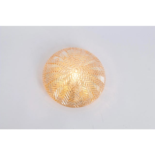 Small Round Glass Flush Mount attributed to Limburg, Germany, 1970s For Sale - Image 11 of 12