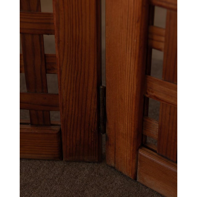 Vintage Wooden Room Divider or Folding Screen in Lattice Weave, 1970s For Sale - Image 14 of 17