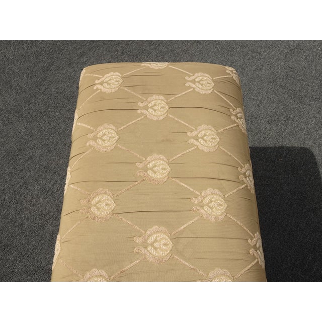 1990s Vintage French Country Bedside X Bench Silk Blend Fabric For Sale - Image 5 of 12