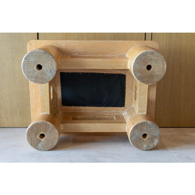Karl Springer Dowelwood Ottoman With Upholstered Cushion, Circa 1970s For Sale - Image 10 of 12