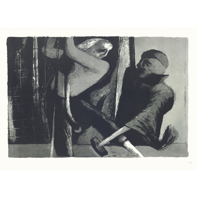 1968 "Moby Dick" Lithograph by Benton Spruance "The Samuel Enderby" (Ship) For Sale